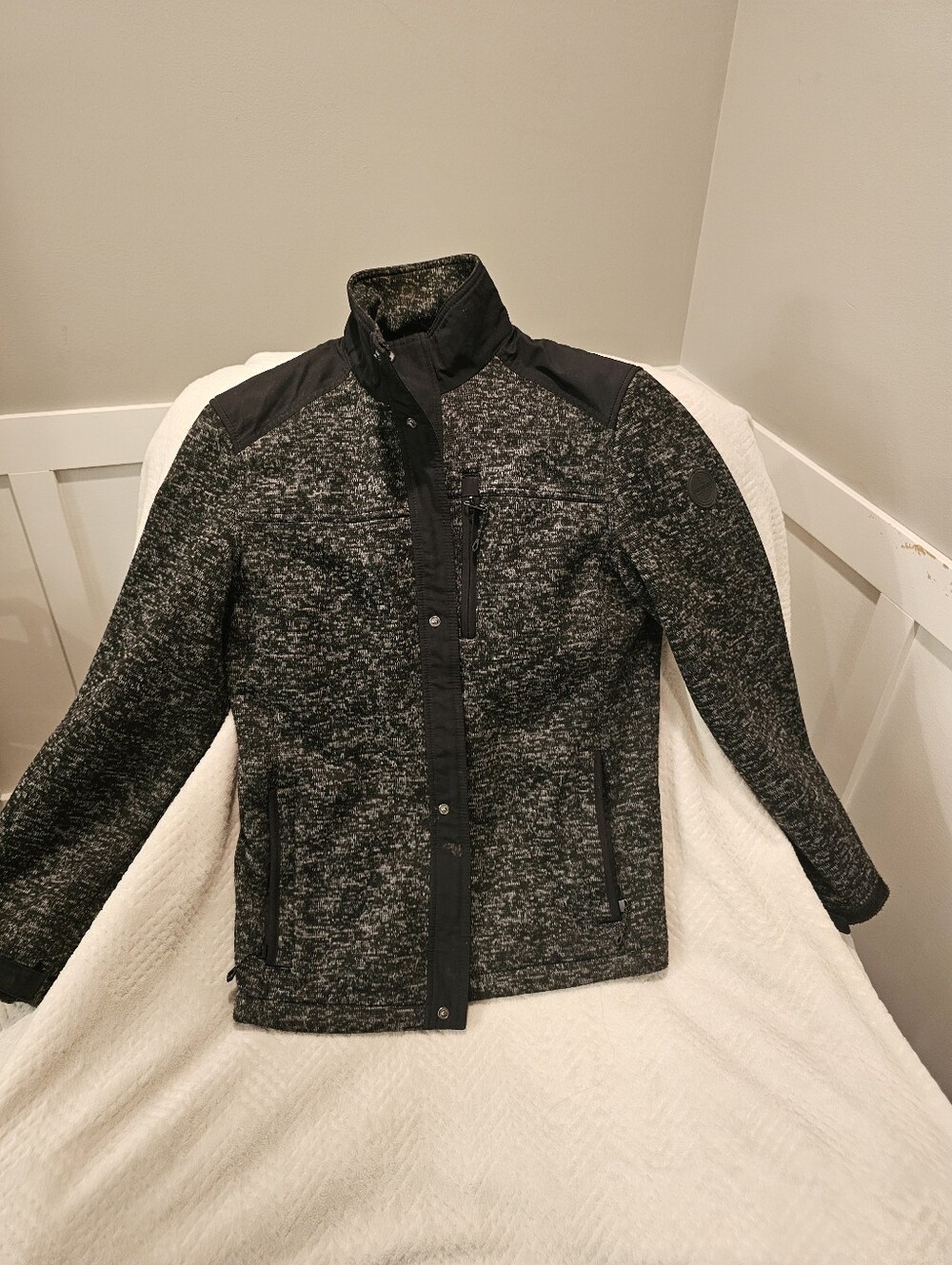 London Fog Men’s Charcoal Heather Jacket with Black Accents